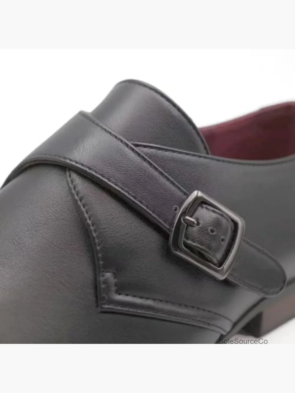 Single Monk Strap Faux Leather Oxford Dress Shoes